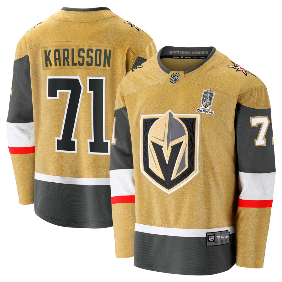 Men's Vegas Golden Knights William Karlsson Fanatics Branded Gold 2023 Stanley Cup Champions Home Breakaway Player Jersey - Jersey