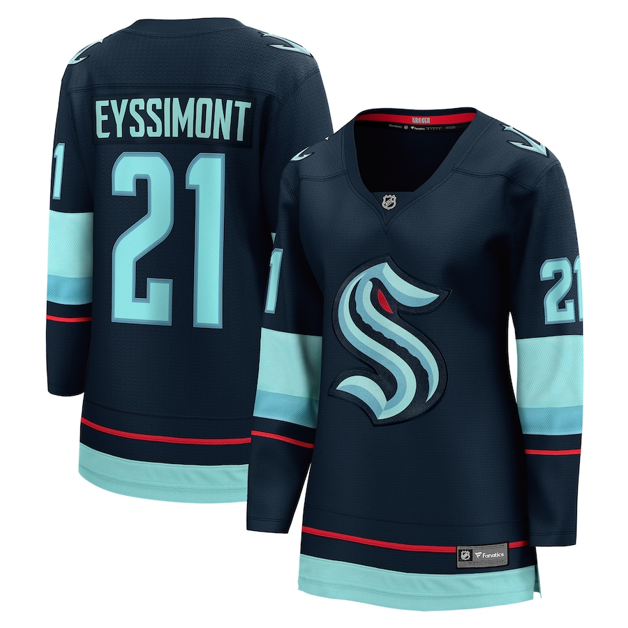 Women's Seattle Kraken Michael Eyssimont Fanatics Deep Sea Blue Home Breakaway Player Jersey - Jersey