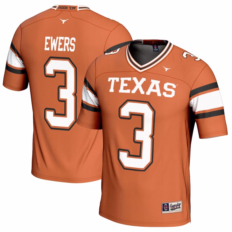 Quinn Ewers Texas Longhorns GameDay Greats Youth NIL Player Football Jersey - Texas Orange - Jersey