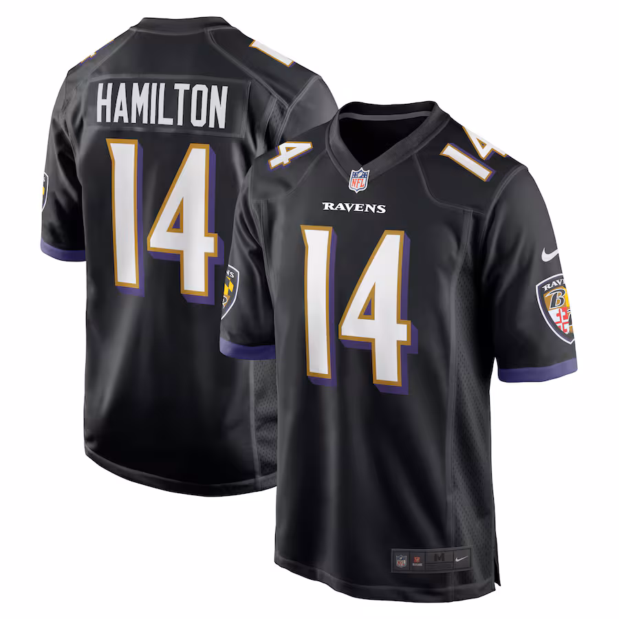 Men's Baltimore Ravens Kyle Hamilton Nike Black Player Game Jersey - Jersey