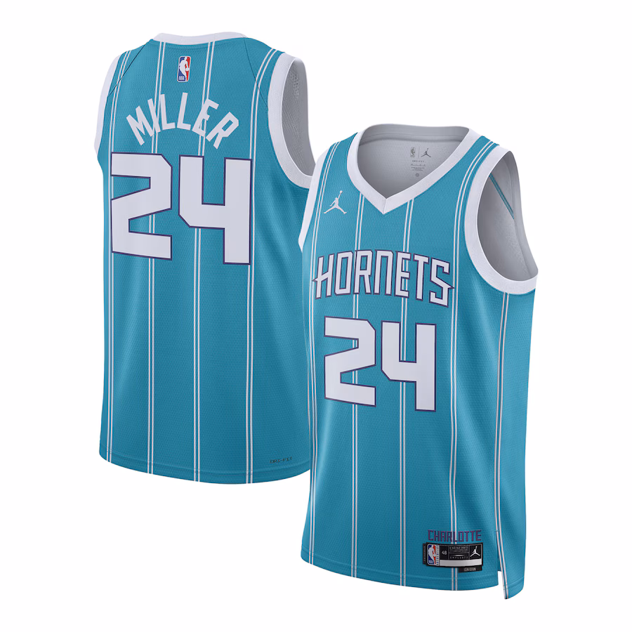 Unisex Charlotte Hornets Brandon Miller Nike Teal NBA Draft Swingman Jersey - Icon Edition - Jersey