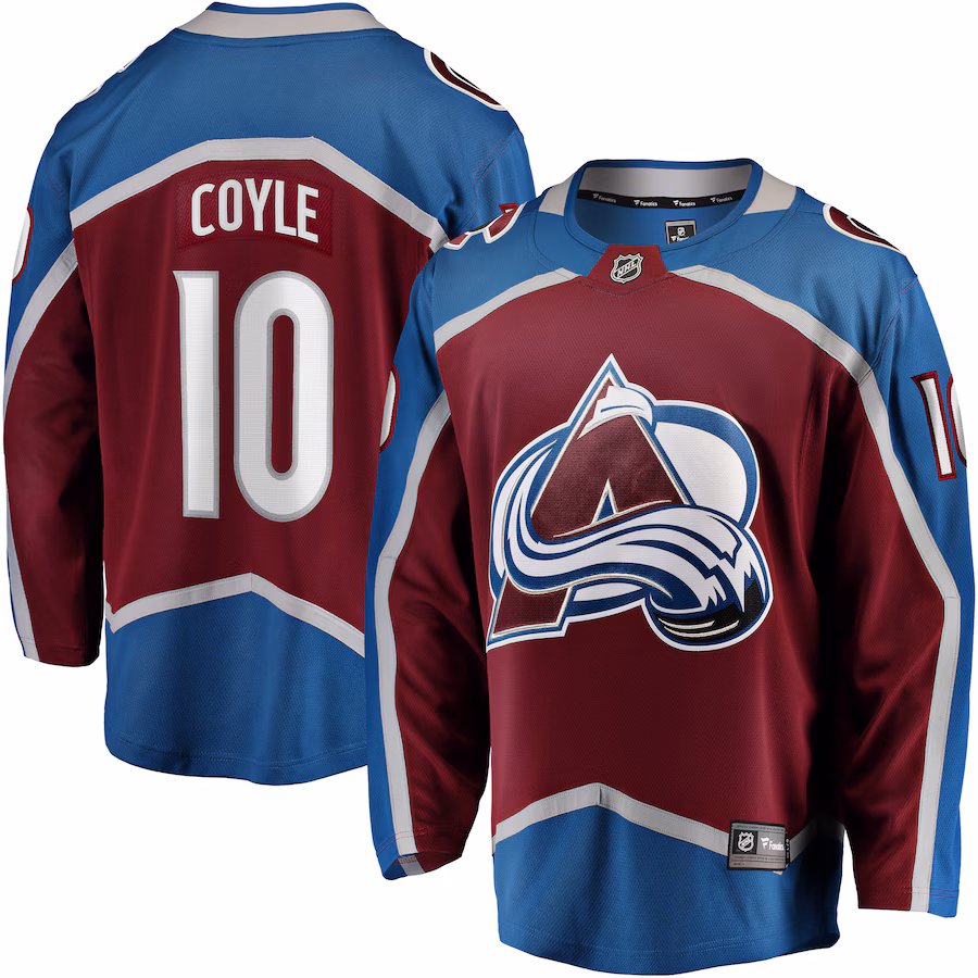 Men's Colorado Avalanche Charlie Coyle Fanatics Burgundy Home Breakaway Jersey - Jersey