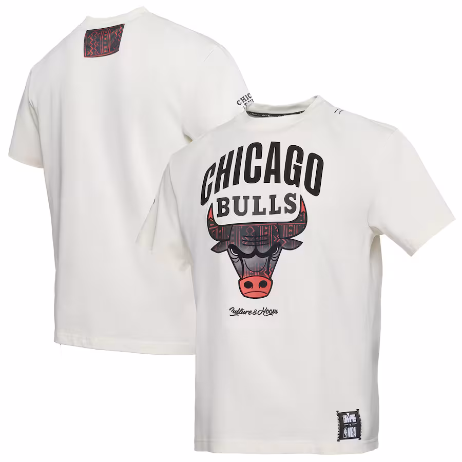 Men's Chicago Bulls  NBA x Two Hype Cream Culture & Hoops Collection Premium T-Shirt - Jersey