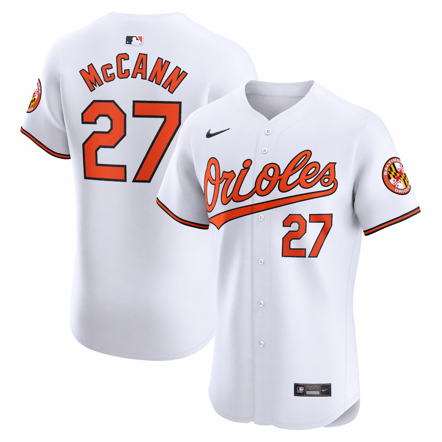 Men's Baltimore Orioles James McCann Nike White Home Elite Player Jersey - Jersey