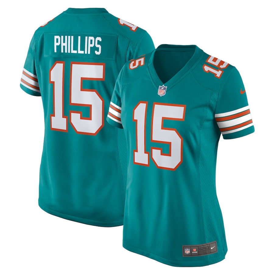 Women's Miami Dolphins Jaelan Phillips Nike Aqua Alternate Game Jersey - Jersey