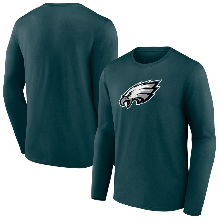 Men's Philadelphia Eagles Fanatics Midnight Green Primary Logo Long Sleeve T-Shirt - Jersey
