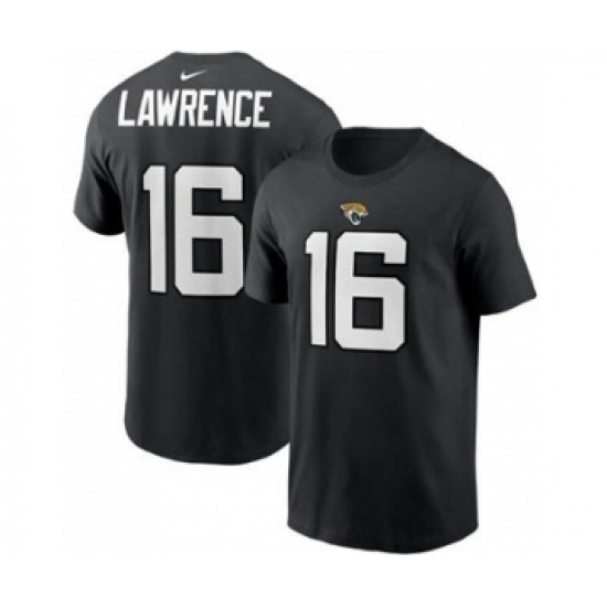 Men's Jacksonville Jaguars #16 Trevor Lawrence 2021 Black Football Draft First Round Pick Player Name & Number Football T-Shirt - Jersey