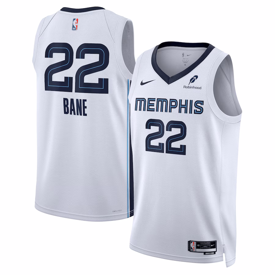 Unisex Memphis Grizzlies Desmond Bane Nike White Swingman Badge Player Jersey - Association Edition - Jersey