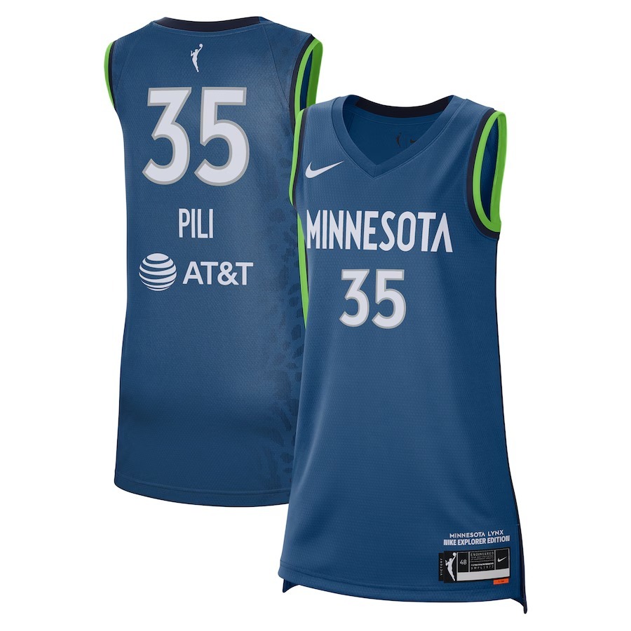 Unisex Minnesota Lynx Alissa Pili Nike Blue 2024 WNBA Draft Explorer Edition Victory Player Jersey - Jersey