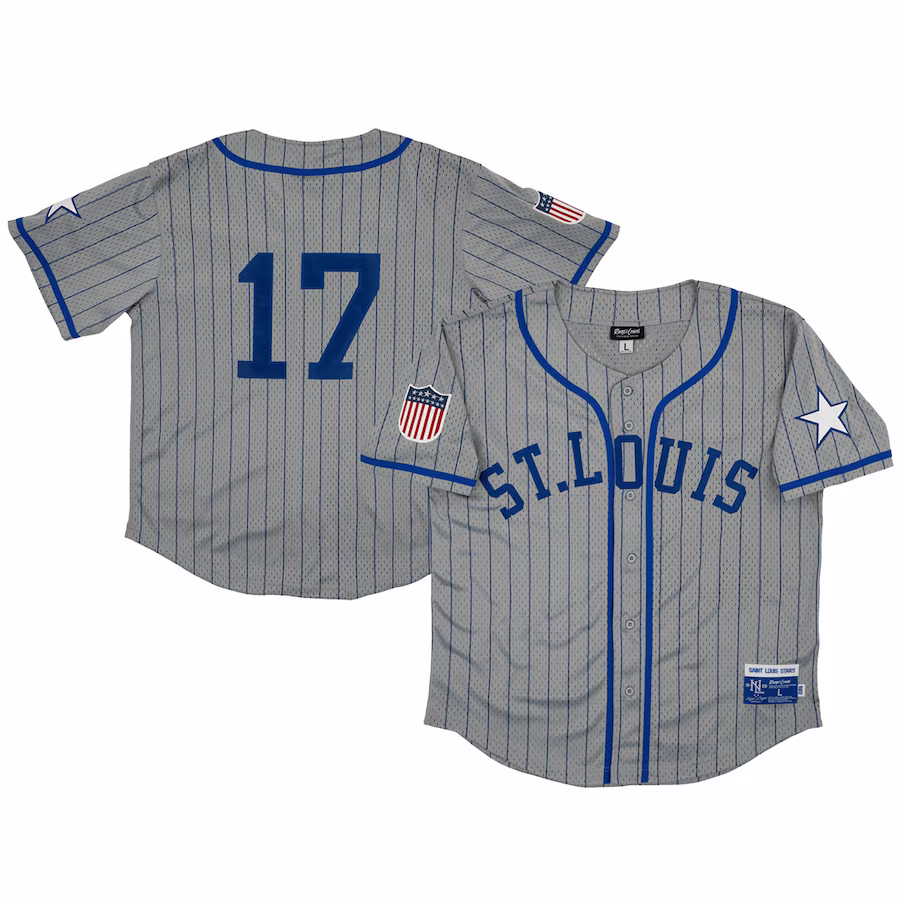 Men's St. Louis Stars #17 Rings & Crwns Gray Mesh Button-Down Replica Jersey - Jersey