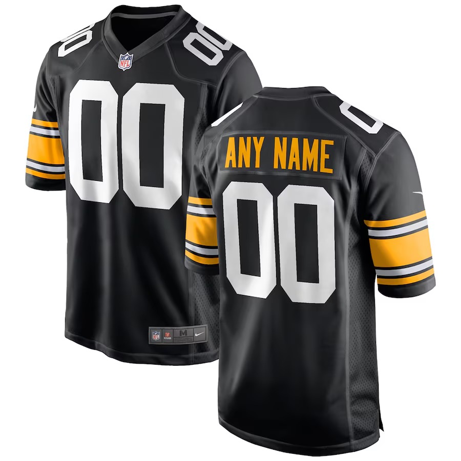Youth Pittsburgh Steelers Nike Black Alternate Custom Game Jersey - Jersey
