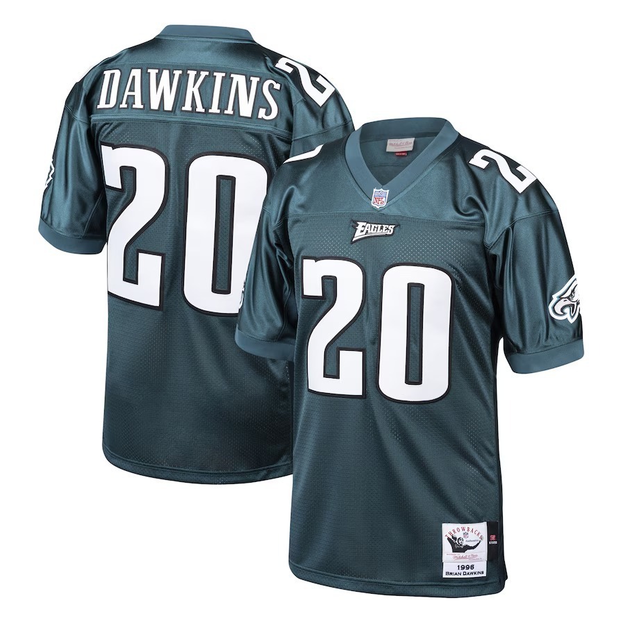 Men's Philadelphia Eagles 1996 Brian Dawkins Mitchell & Ness Green Authentic Throwback Retired Player Jersey - Jersey