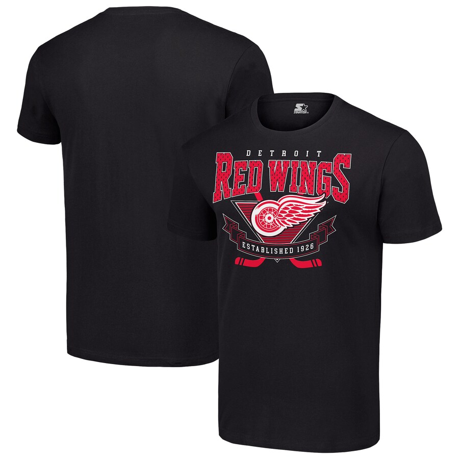 Men's Detroit Red Wings Starter Black Team Logo Graphic T-Shirt - Jersey