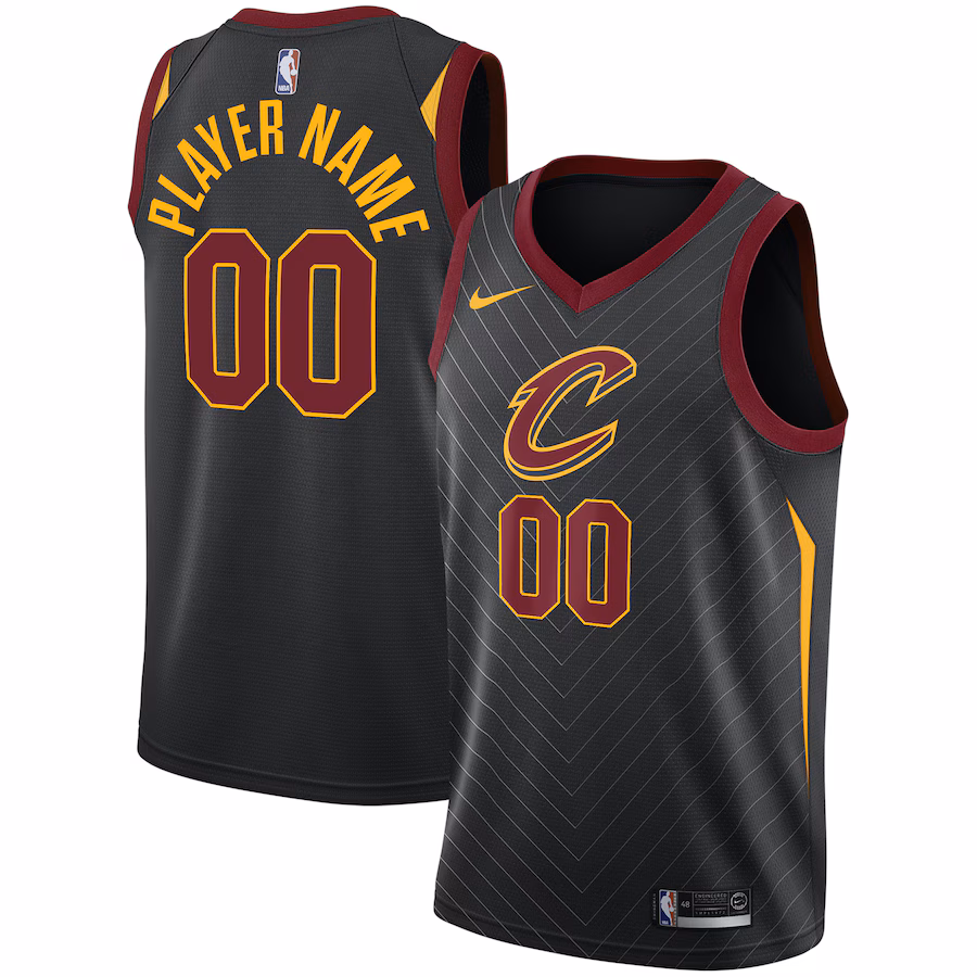 Men's Cleveland Cavaliers Nike Black Swingman Custom Jersey - Statement Edition - Jersey