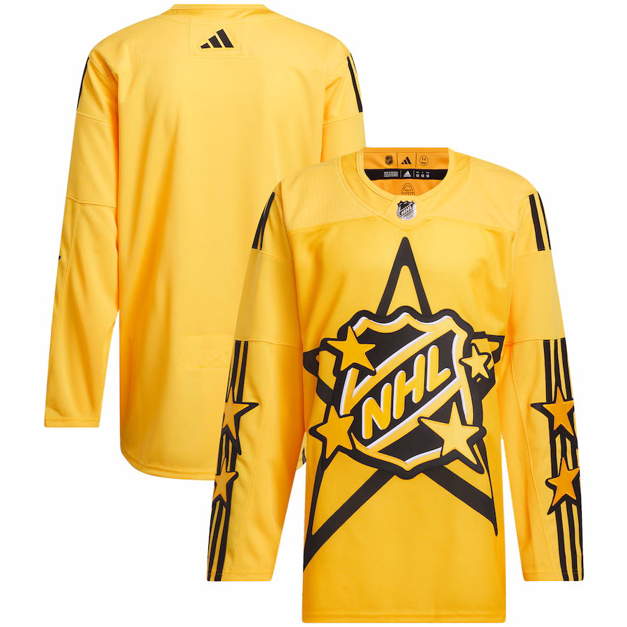 Men's 2024 NHL All-Star Game adidas x drew house Yellow Primegreen Authentic Jersey - Jersey