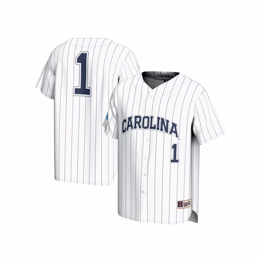 #1 North Carolina Tar Heels GameDay Greats Youth Lightweight Baseball Fashion Jersey - White - Jersey