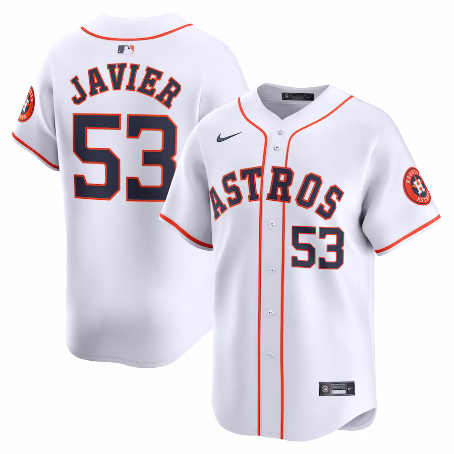 Men's Houston Astros Cristian Javier Nike White Home Limited Player Jersey - Jersey