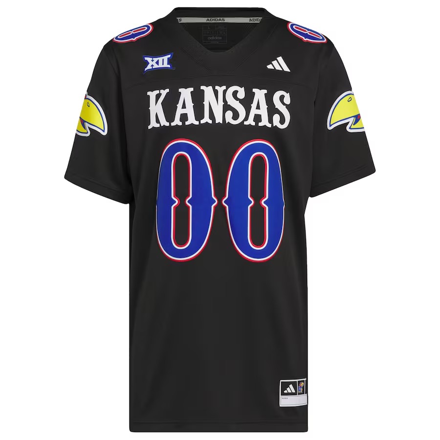 Men's adidas #00 Black Kansas Jayhawks Alternate Premier Jersey - Jersey