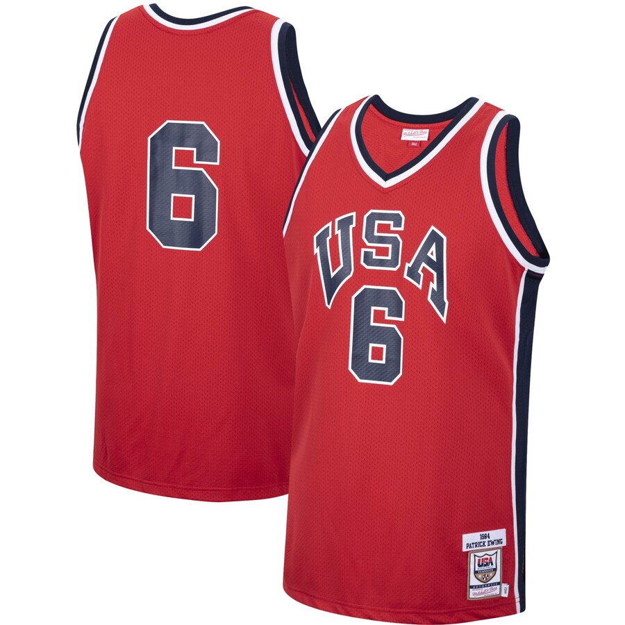 Men's USA Basketball Patrick Ewing Mitchell & Ness Red 1984 Authentic Jersey - Jersey