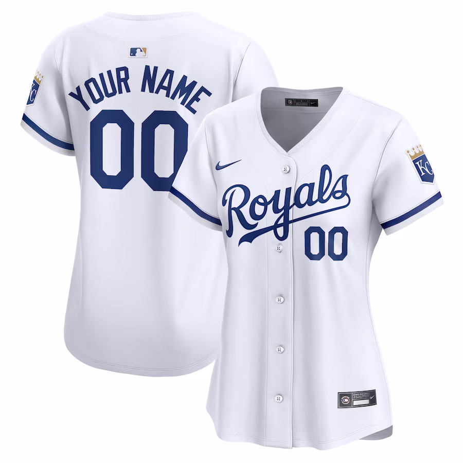Women's Kansas City Royals Nike White Home Limited Custom Jersey - Jersey