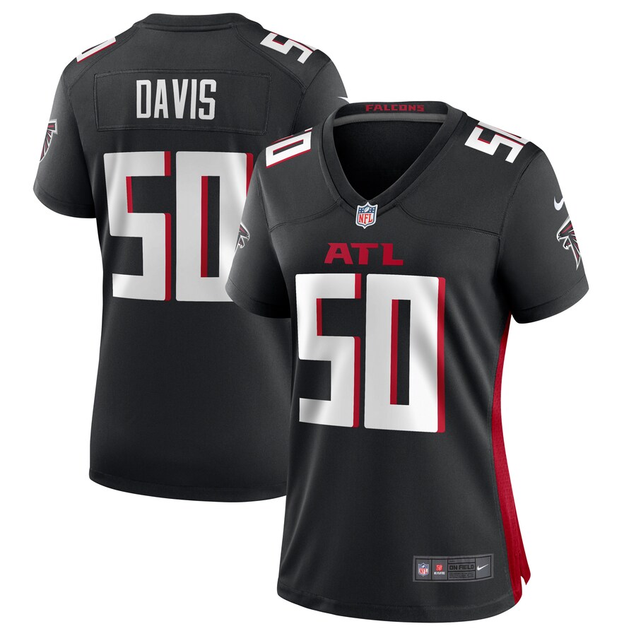 Women's Atlanta Falcons Tae Davis Nike  Black Team Game Jersey - Jersey