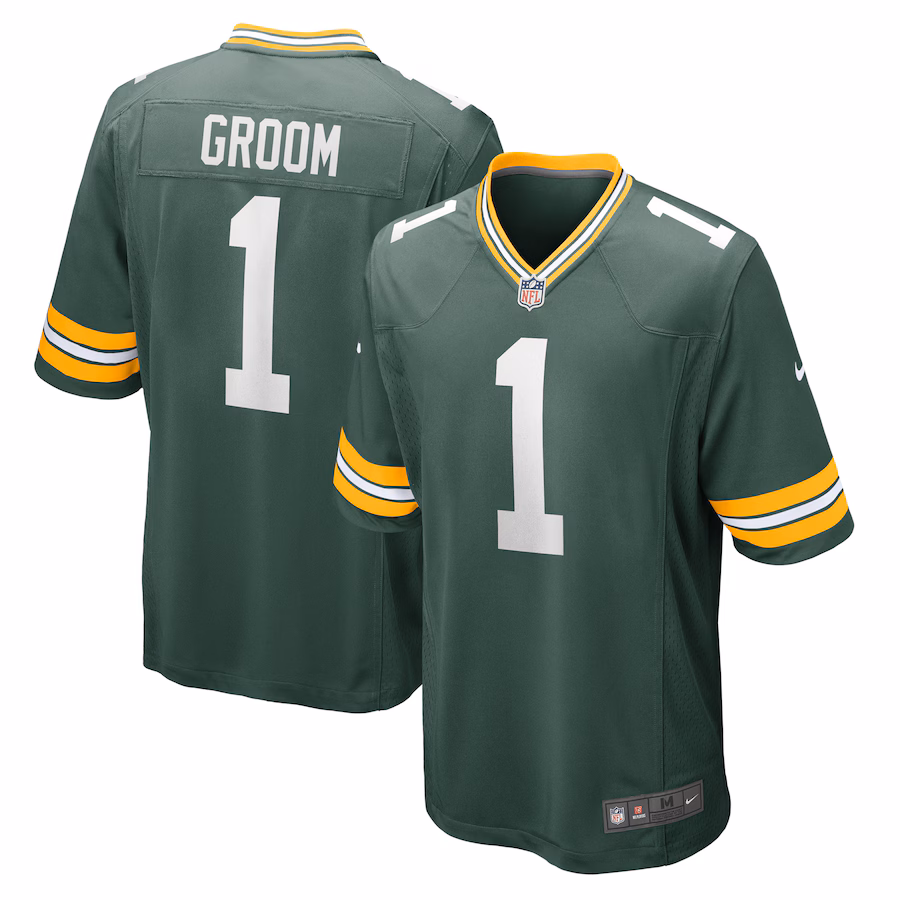 Men's Green Bay Packers Number 1 Groom Nike Green Game Jersey - Jersey