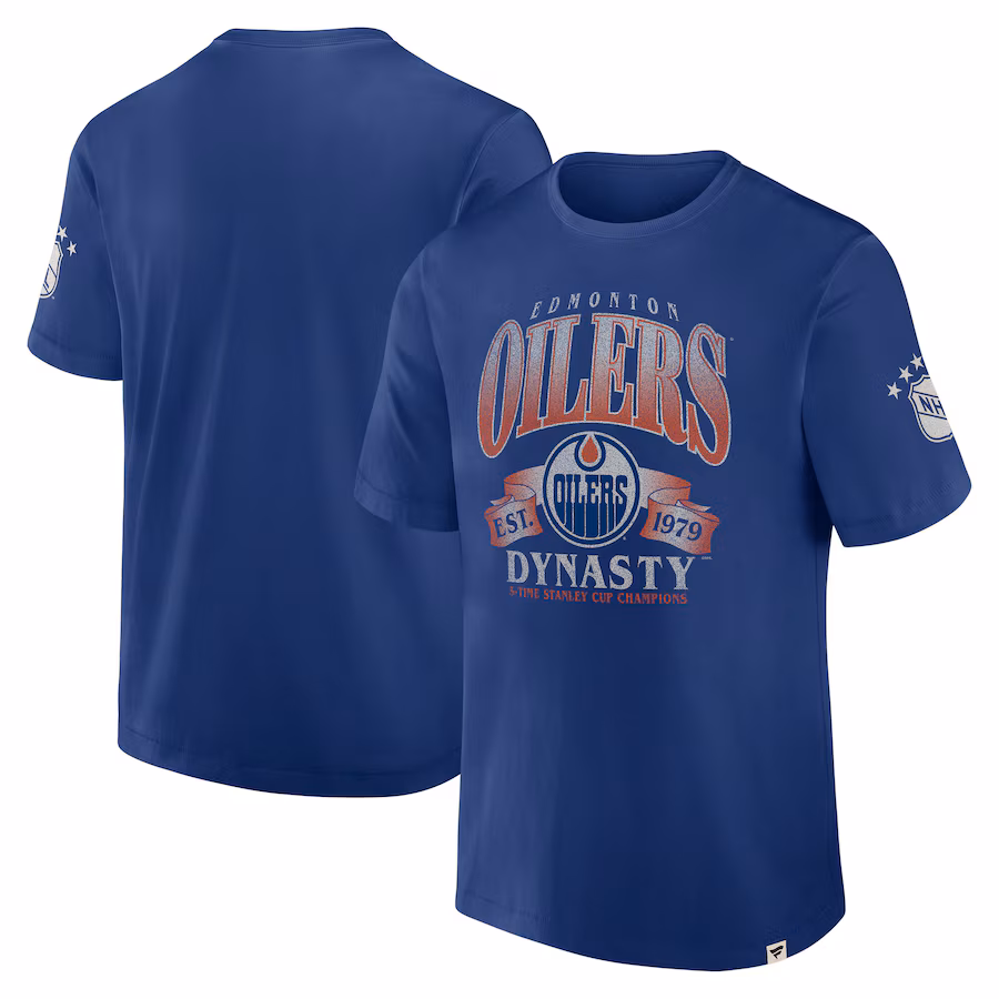 Men's Edmonton Oilers Fanatics Blue Decades Collection Made To Last T-Shirt - Jersey