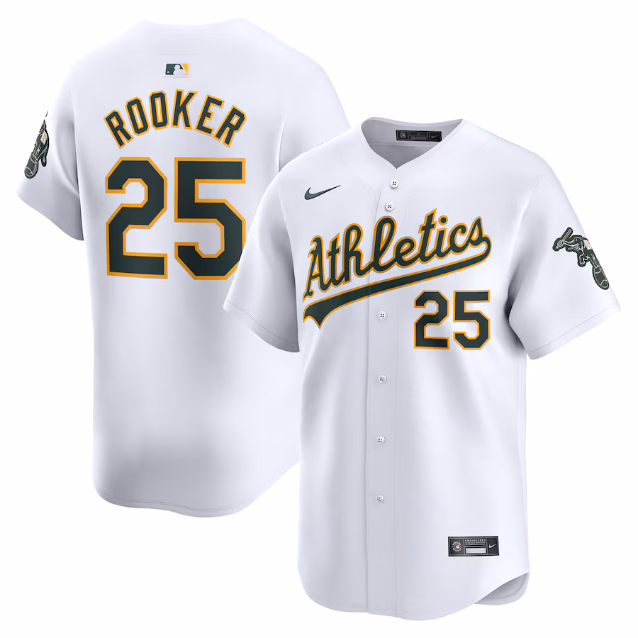 Men's Athletics Brent Rooker Nike White Home Limited Player Jersey - Jersey