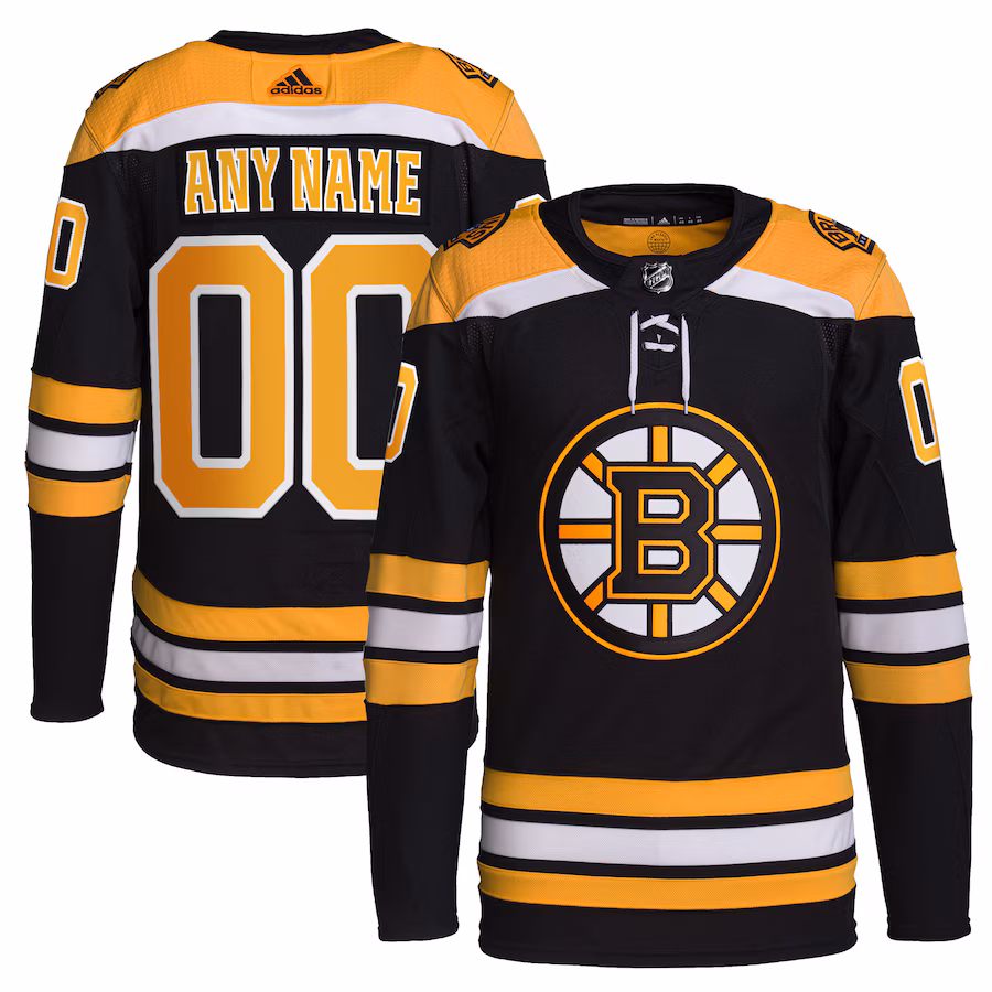Men's Boston Bruins adidas Black Home Primegreen Authentic Custom Jersey - Jersey