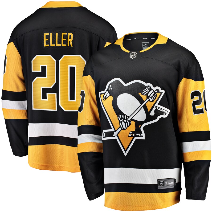 Men's Pittsburgh Penguins Lars Eller Fanatics Branded Black Home Breakaway Jersey - Jersey