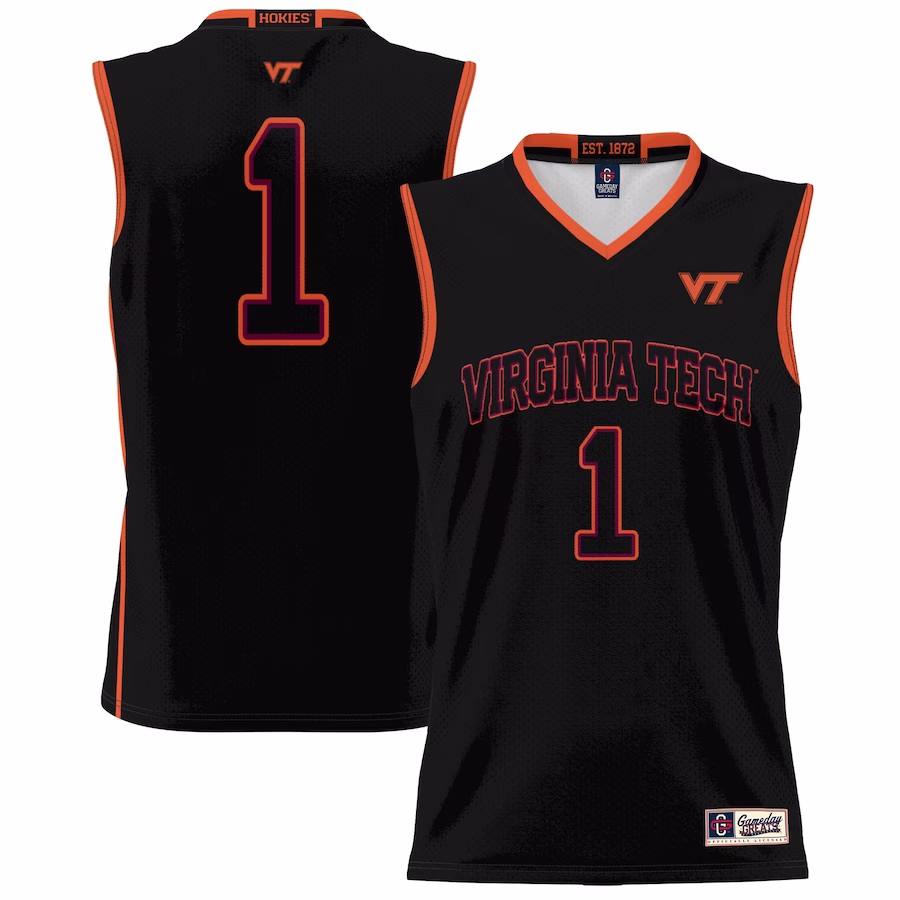 #1 Virginia Tech Hokies GameDay Greats Youth Lightweight Basketball Jersey - Black - Jersey
