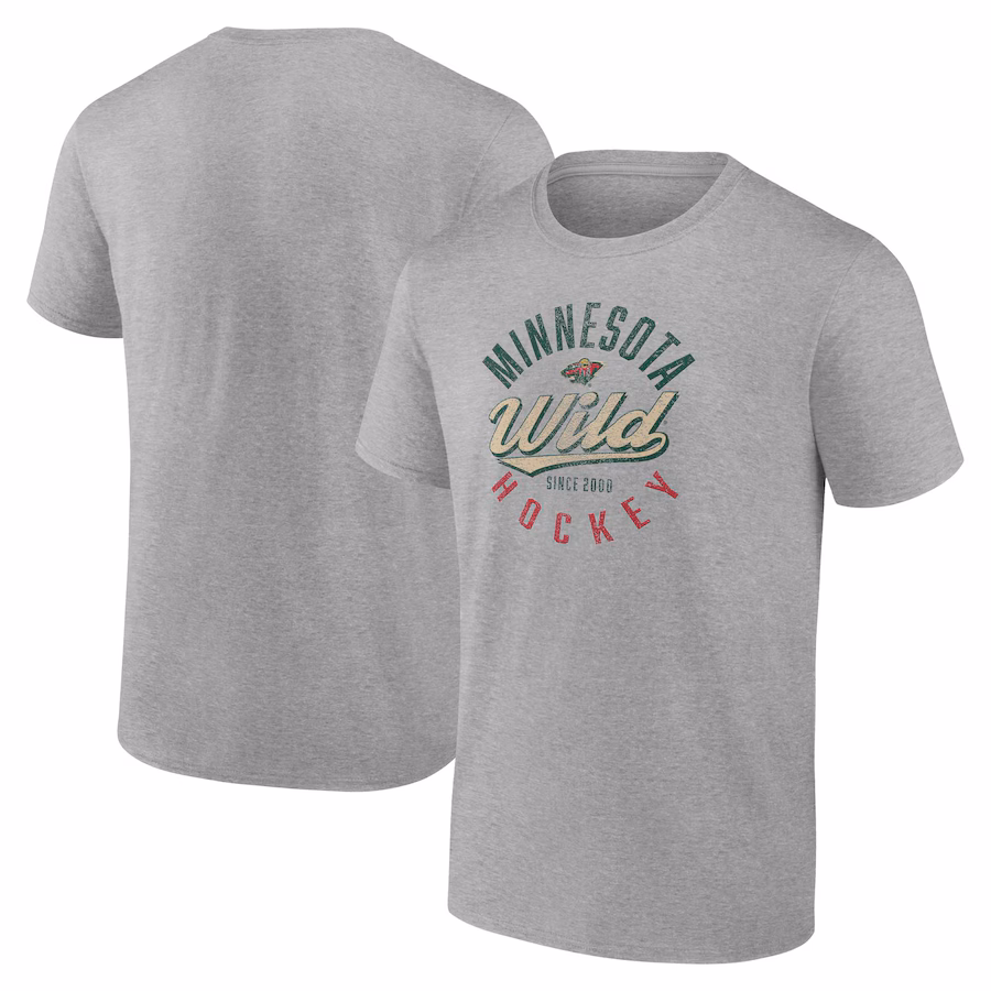 Men's Minnesota Wild Fanatics Gray Emblem T-Shirt - Jersey