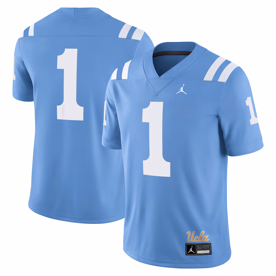 Men's Jordan Brand #1 Light Blue UCLA Bruins Alternate Game Jersey - Jersey