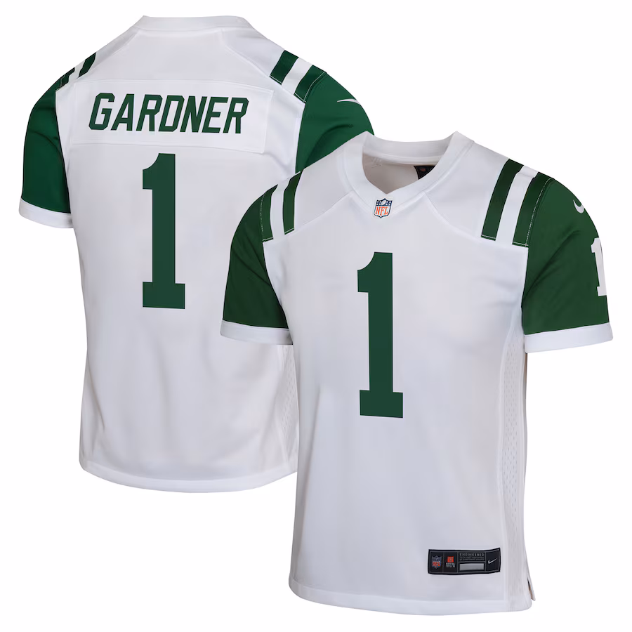 Youth New York Jets Ahmad Sauce Gardner Nike White Classic Alternate Game Jersey - Jersey