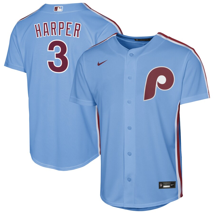 Youth Philadelphia Phillies Bryce Harper Nike Light Blue Alternate Replica Jersey - Jersey