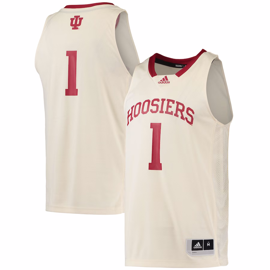 #1 Indiana Hoosiers adidas Swingman Basketball Jersey - Cream - Jersey