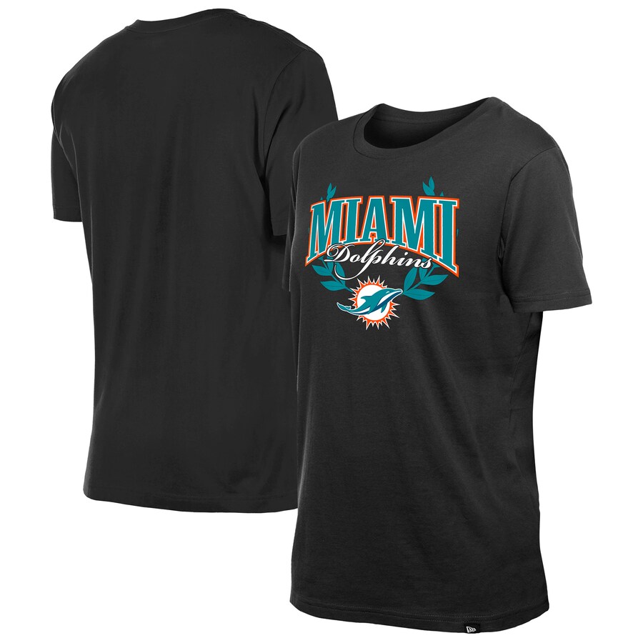 Women's Miami Dolphins New Era Black 2025 NFL Draft T-Shirt - Jersey