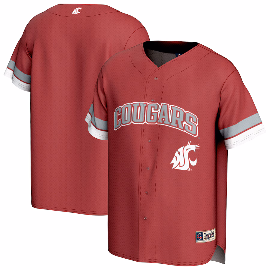 Youth GameDay Greats  Crimson Washington State Cougars Spirit Baseball Jersey - Jersey
