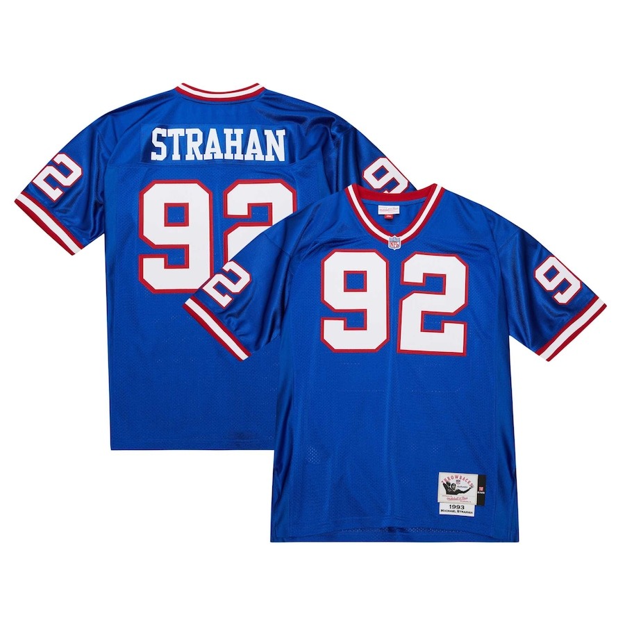 Men's New York Giants 1993 Michael Strahan Mitchell & Ness Royal Authentic Throwback Retired Player Jersey - Jersey