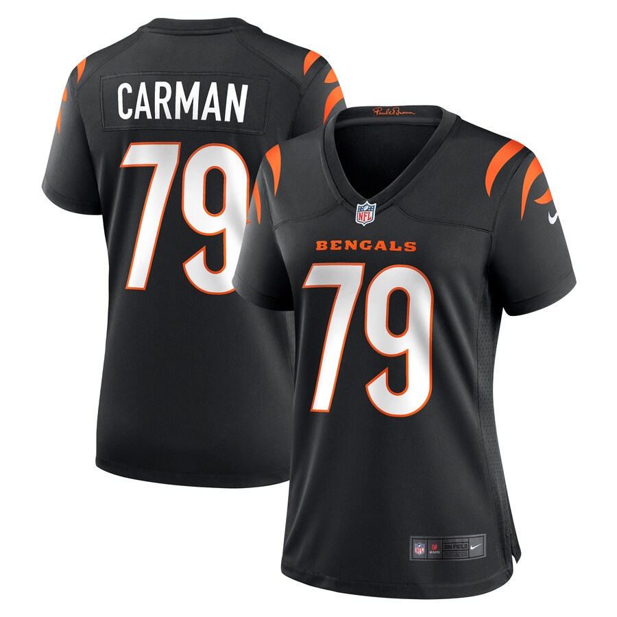 Women's Cincinnati Bengals Jackson Carman Nike Black Game Jersey - Jersey
