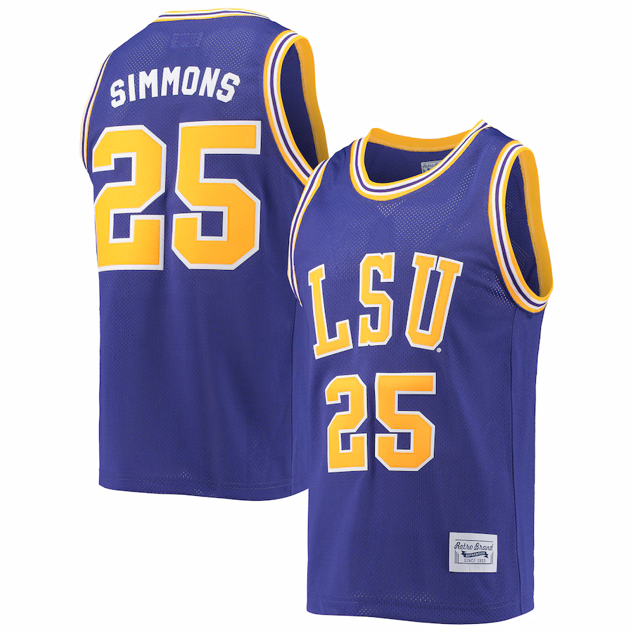 Ben Simmons LSU Tigers Original Retro Brand Commemorative Classic Basketball Jersey - Purple - Jersey