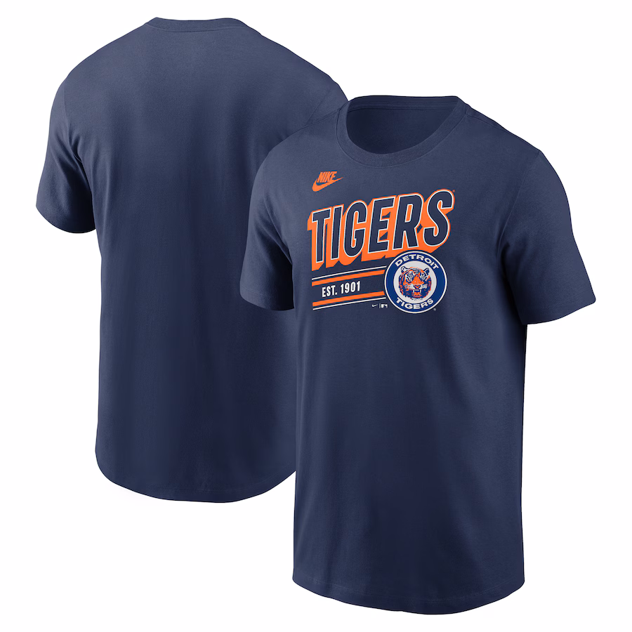 Men's Detroit Tigers Nike Navy Cooperstown Collection Retro T-Shirt - Jersey