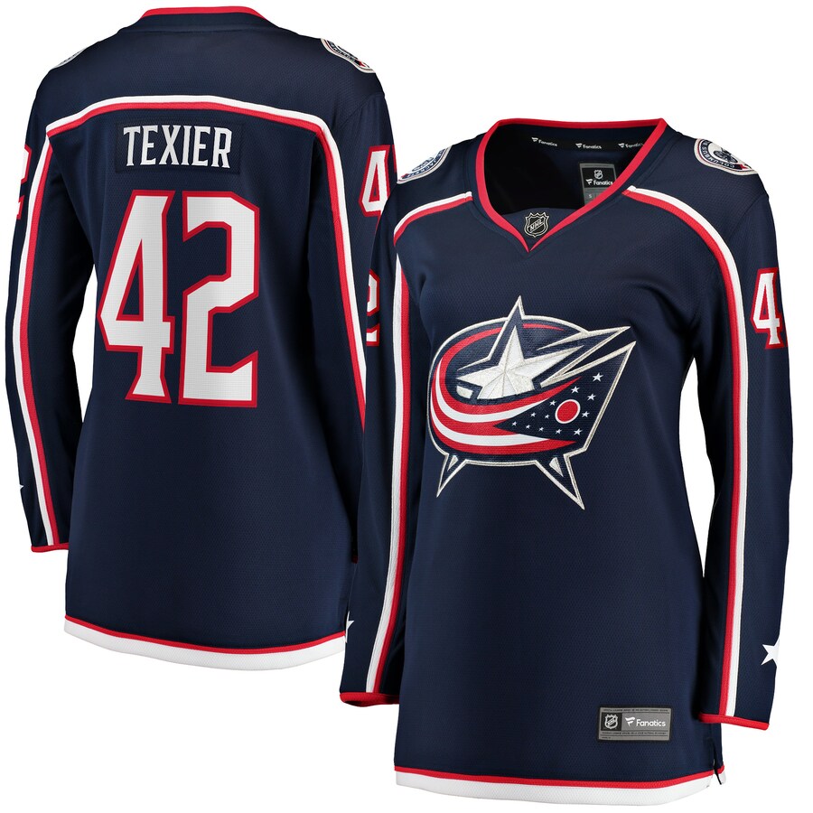 Women's Columbus Blue Jackets Alexandre Texier Fanatics Branded Navy Home Breakaway Player Jersey - Jersey