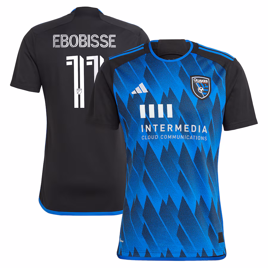 Men's San Jose Earthquakes Jeremy Ebobisse adidas Blue 2023 Active Fault Jersey Replica Jersey - Jersey