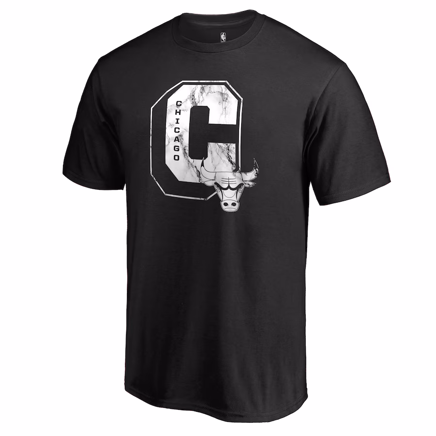Men's Chicago Bulls Black Letterman T-Shirt - Jersey