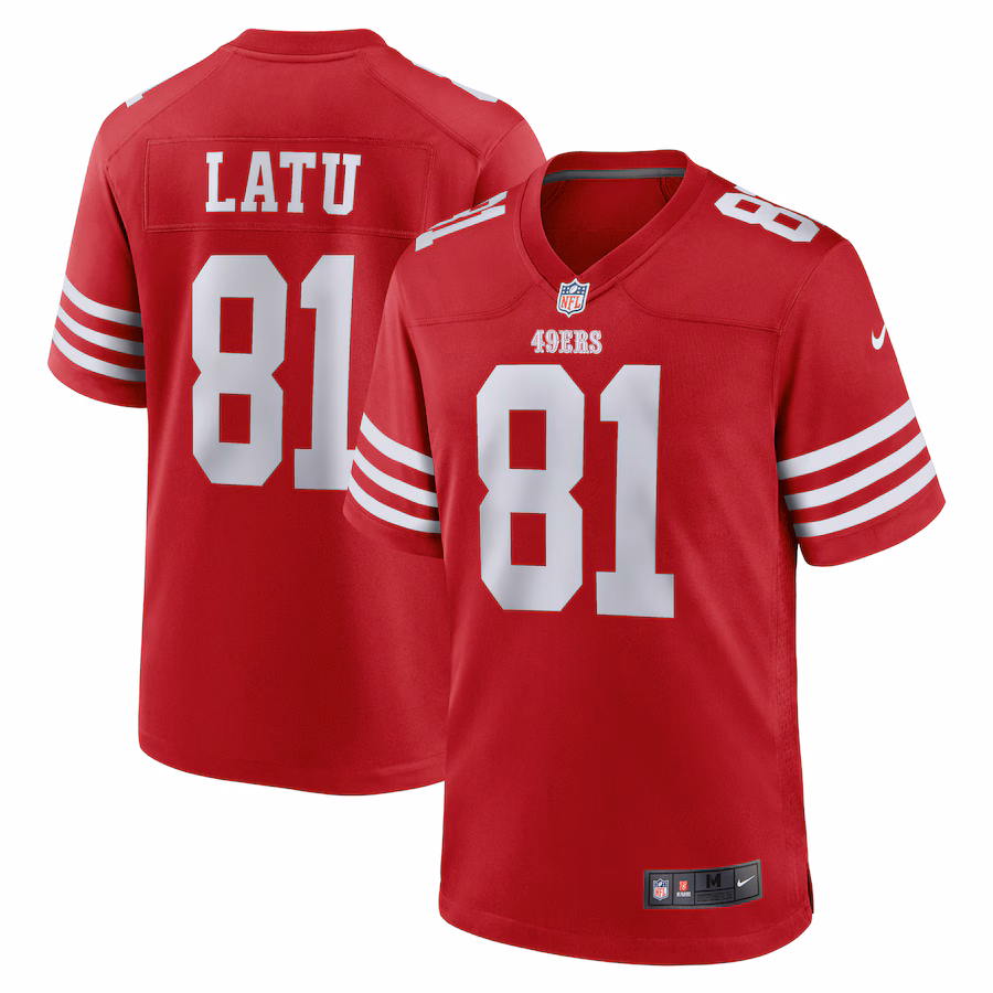 Men's San Francisco 49ers Cameron Latu Nike Scarlet Team Game Jersey - Jersey