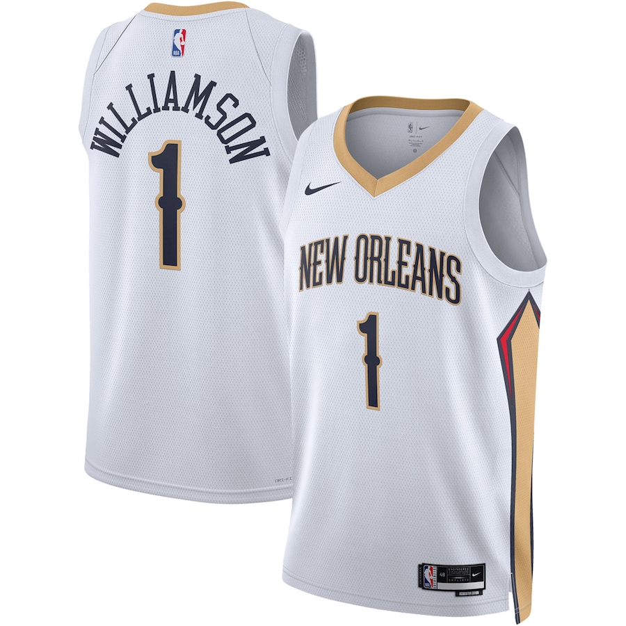 Unisex New Orleans Pelicans Zion Williamson Nike White Swingman Jersey - Association Edition - Jersey