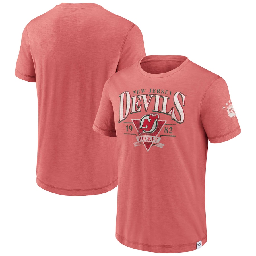 Men's New Jersey Devils Fanatics Red Elusive Slub T-Shirt - Jersey