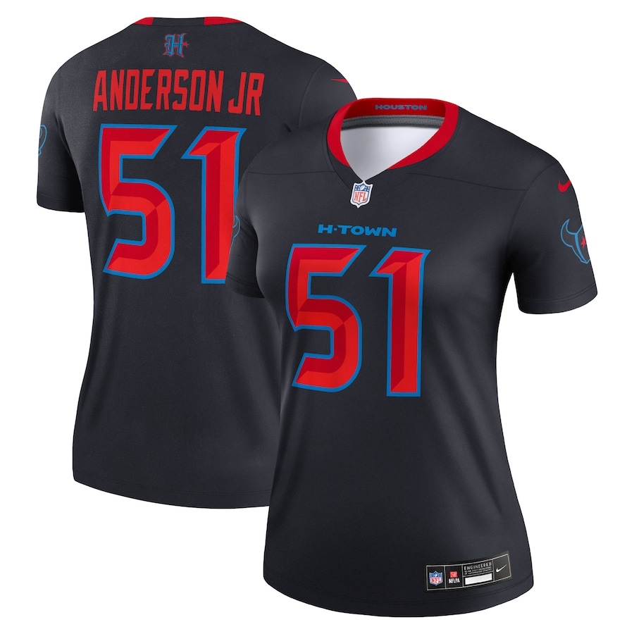 Women's Houston Texans Will Anderson Jr. Nike Navy Alternate Legend Player Performance Top - Jersey