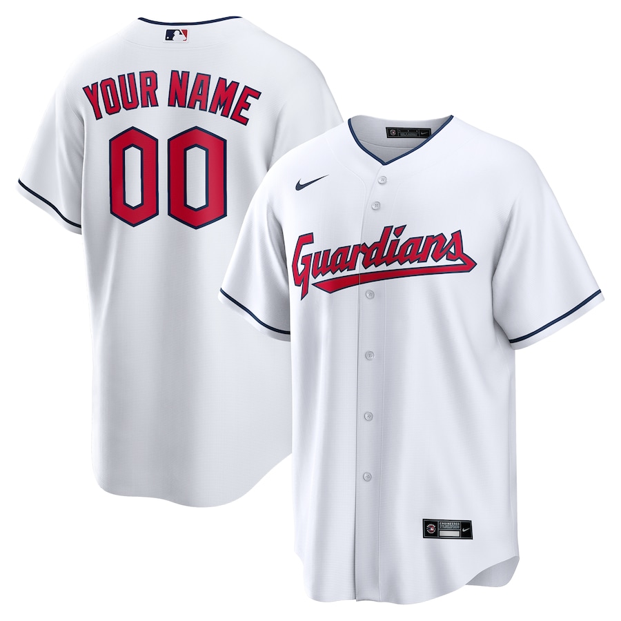 Men's Cleveland Guardians Nike White Replica Custom Jersey - Jersey